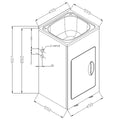 Bestlink 35L laundry trough and cabinet - SS304 stainless steel sink, metal cabinet, bypass kit - LC235