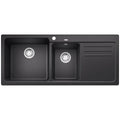 Blanco 1 and 3/4 bowl inset sink with right hand drainer - Silgranit anthracite finish - NAYA8SK5