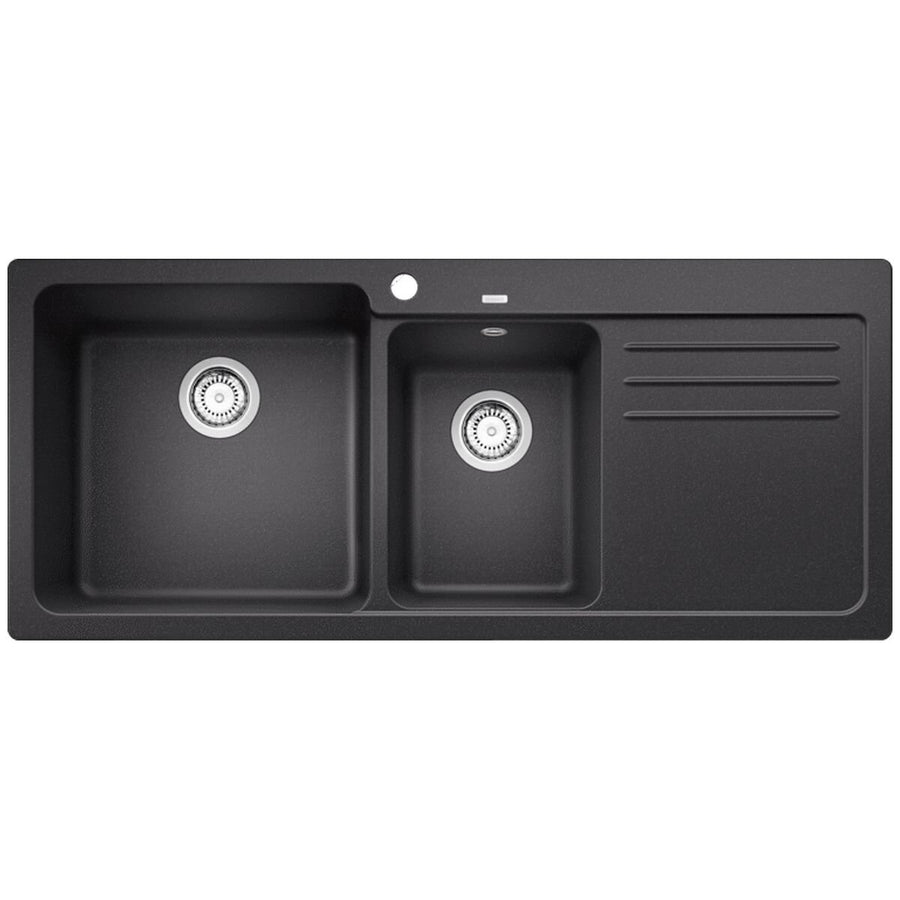 Blanco 1 and 3/4 bowl inset sink with right hand drainer - Silgranit anthracite finish - NAYA8SK5