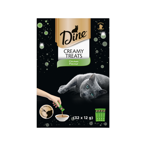 Dine Creamy Treats Chicken Flavour Cat Treats 12g 32 Sachets