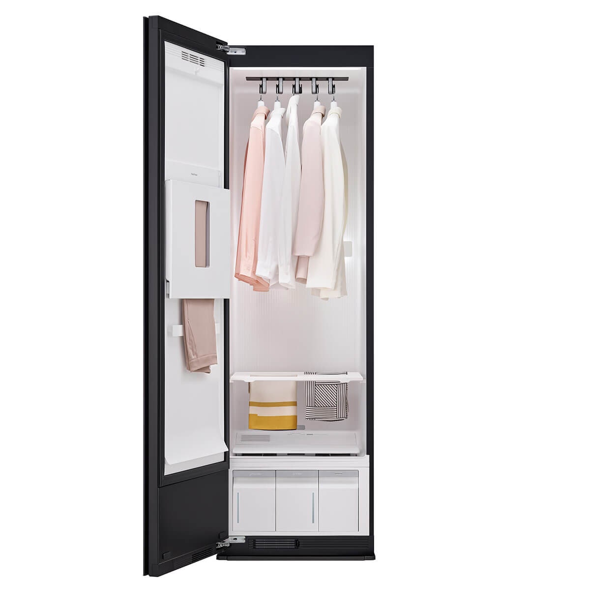 LG TrueSteam Styler five garment drying cabinet - Mirror Black, HandySteamer, LCD touch display - SC5MBH