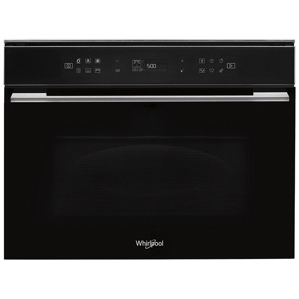 Whirlpool 45cm Built-In 6th Sense Combi Microwave - Black Glass, Crisp Fry, Smart Clean - W7MWBLAUS
