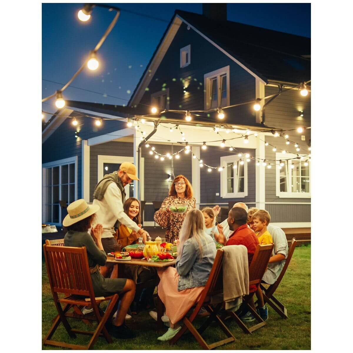 LumiFX 50 bulb WiFi smart outdoor festoon lights - 8 lighting modes, warm 2700K - 10004639