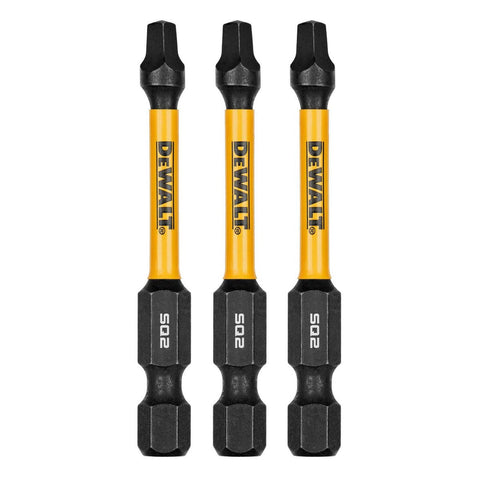 Dewalt Flextorq Screwdriver Bit 57mm SQ2 - 3 Pack - Impact Resistant - SuperSaverAU - view 1