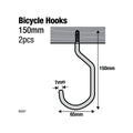 Everhang Bicycle Storage Hooks - 152mm x 65mm - Steel - PVC Coated - 2 Pack - SuperSaverAU - view 2