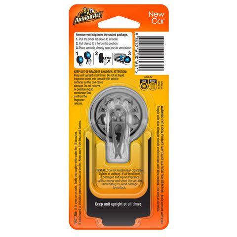 ArmorAll Membrane Clip Car Air Freshener New Car Scent 1 Pack