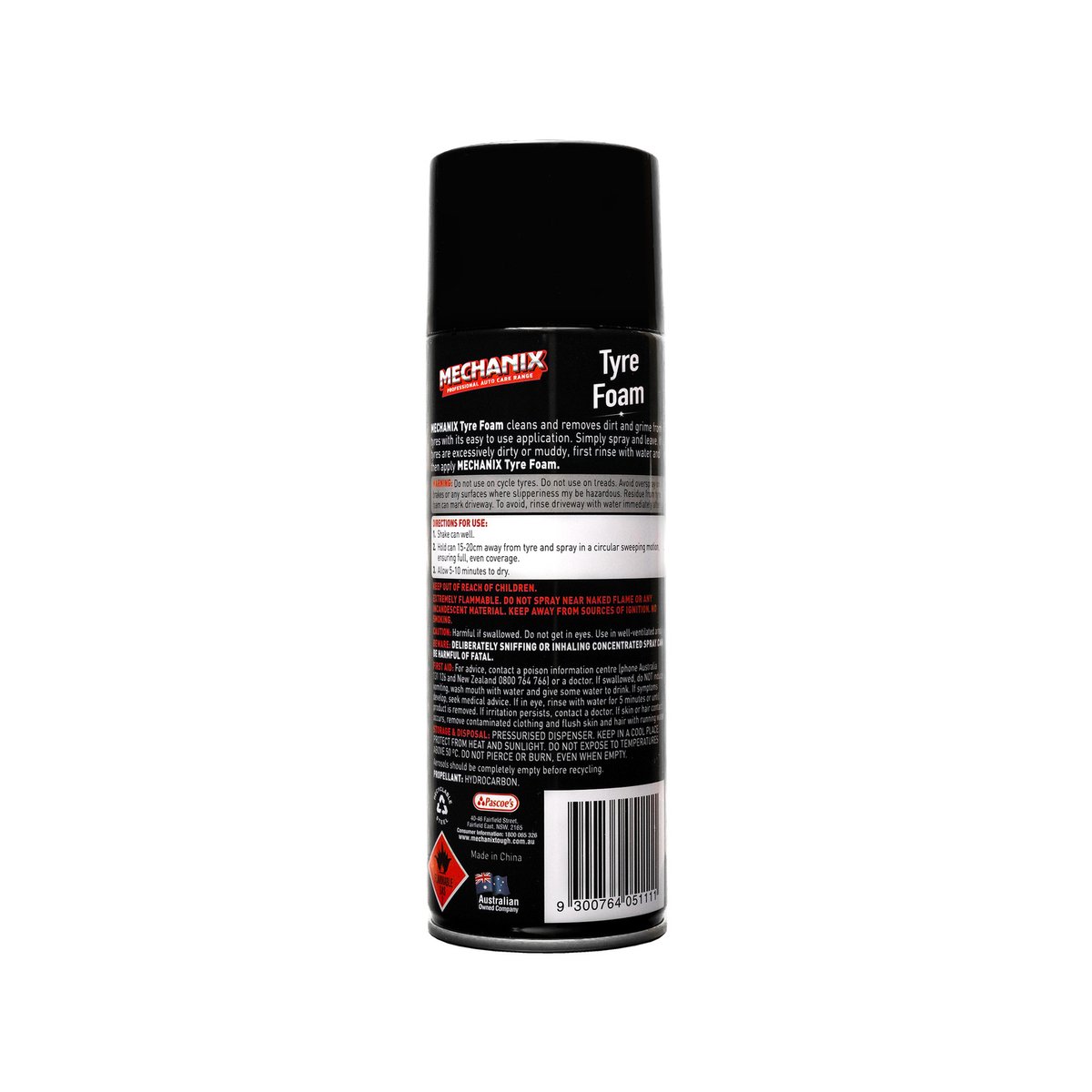 Mechanix Tyre Foam 400g - Aerosol Tyre Cleaning Solution - 65mm x 210mm - SuperSaverAU - view 2