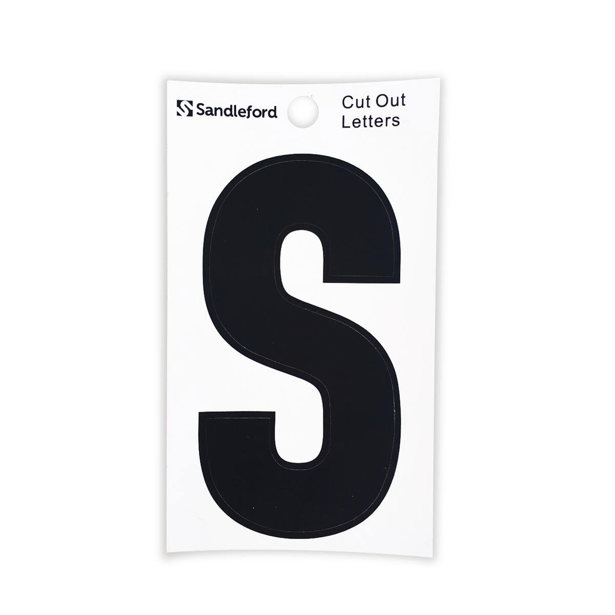 Sandleford 85mm Black Cut Out Self Adhesive House Letter S - SuperSaverAU - view 1