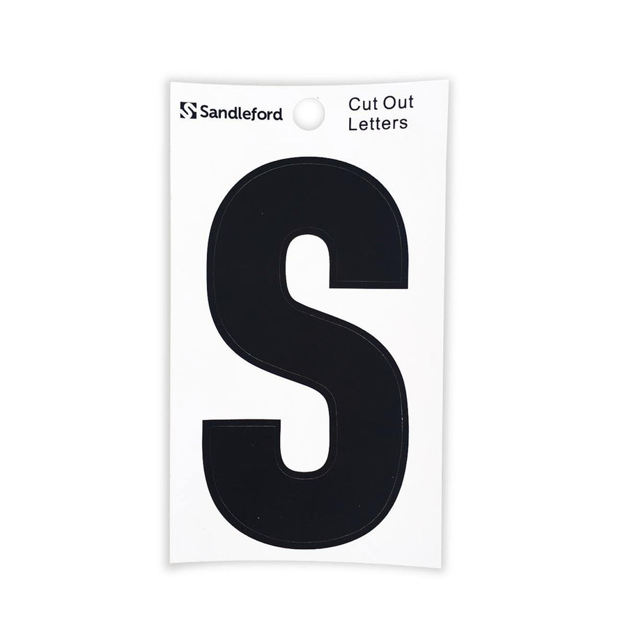 Sandleford 85mm Black Cut Out Self Adhesive House Letter S - SuperSaverAU - view 1