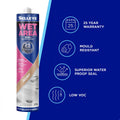 Selleys 300g Ivory Waterproof Silicone Sealant - Mould Resistant - 100% Silicone - SuperSaverAU - view 3