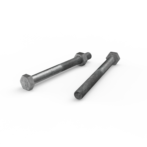 Zenith M10 x 110mm Hot Dip Galvanised Hex Head Bolt & Nut - Each
