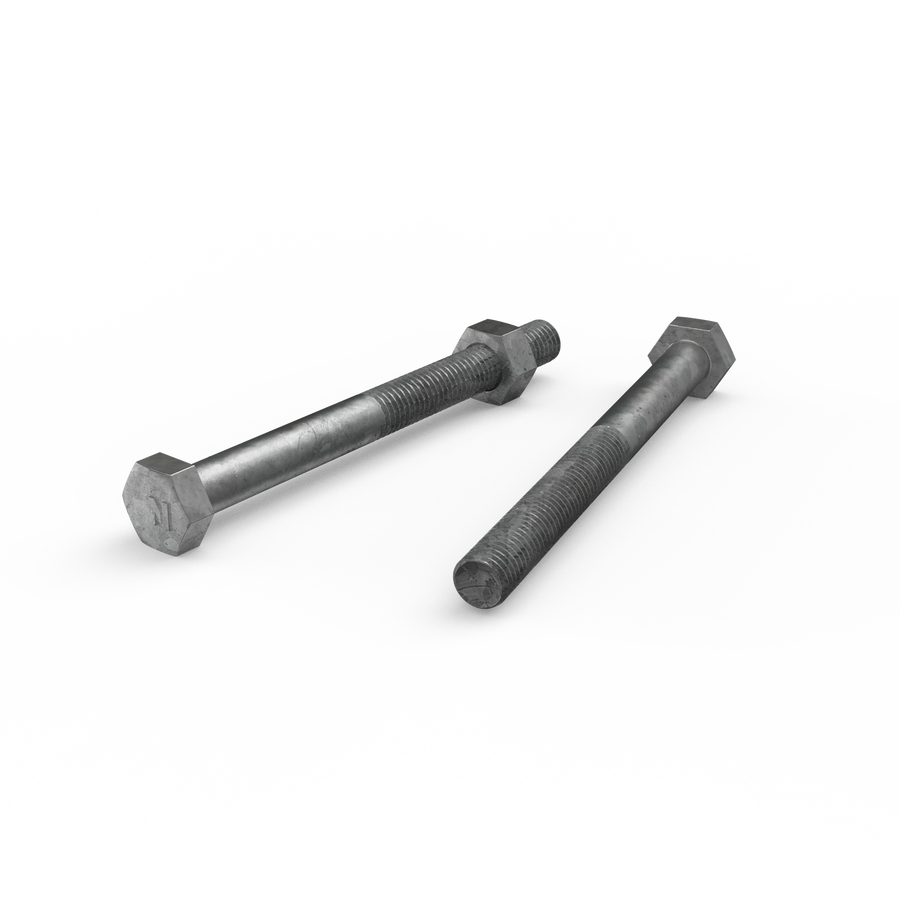 Zenith M10 x 110mm Hot Dip Galvanised Hex Head Bolt & Nut - Each
