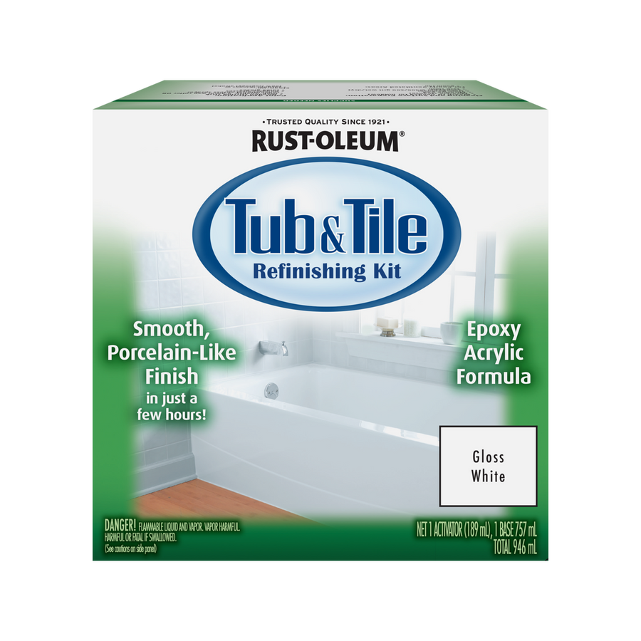 Rust Oleum 946ml Tub and Tile Refinishing Kit - White Gloss - Durable Finish - SuperSaverAU - view 1