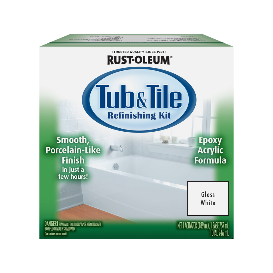 Rust-Oleum 946ml White Gloss Tub & Tile Refinishing Kit