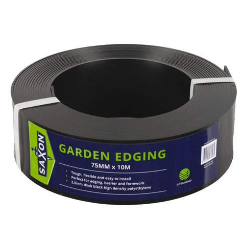 Saxon Garden Edge 75mm x 10m Black - 10m Length - Australian Made - SuperSaverAU - view 1