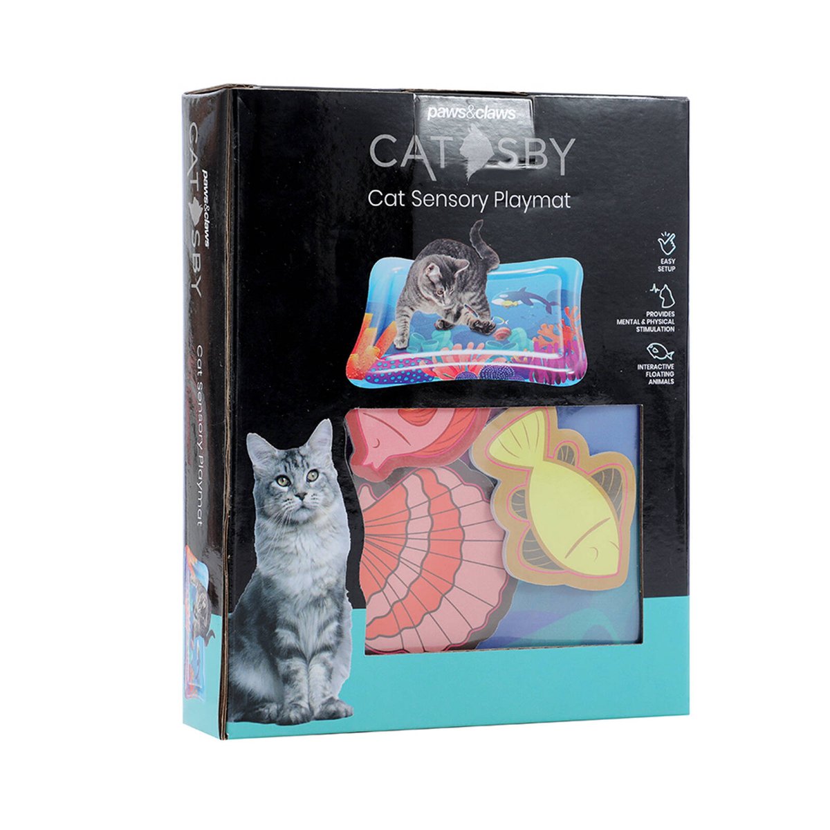 Paws Claws Cat Sensory Water Playmat 59cm x 79cm - Interactive Play - SuperSaverAU - view 2