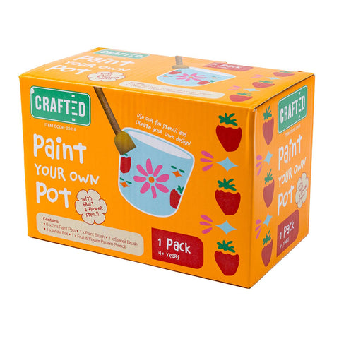 Crafted Paint Your Own Pot Kit - 6 Paint Pots - 170mm x 115mm x 98mm - SuperSaverAU - view 1