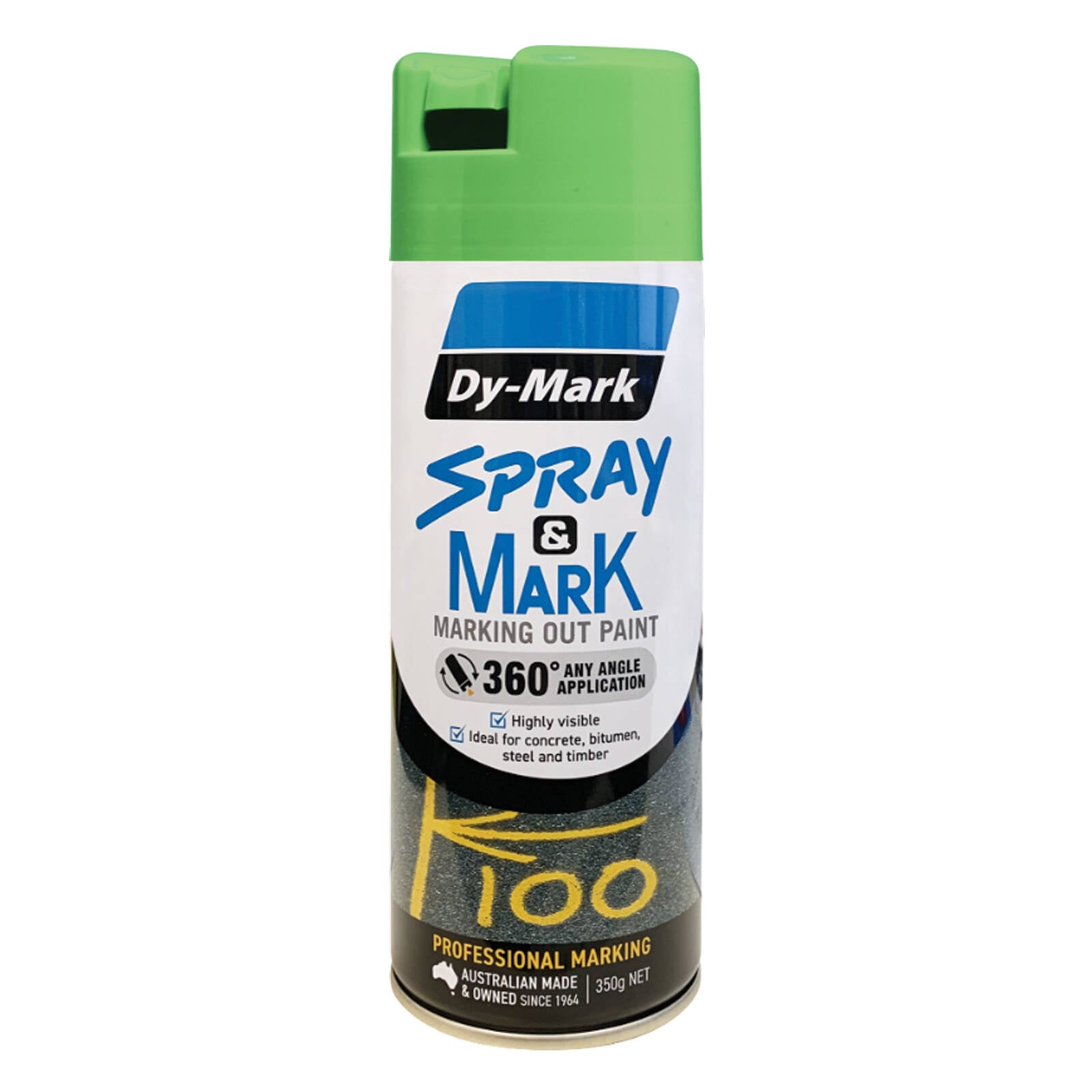 Dy-Mark Spray & Mark Line Marking Paint Fluoro Green 350g