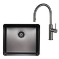 Titan Essentials 520mm Single Bowl Sink and Pull Out Gooseneck Mixer Tap Package - Gunmetal - TSGMPK522