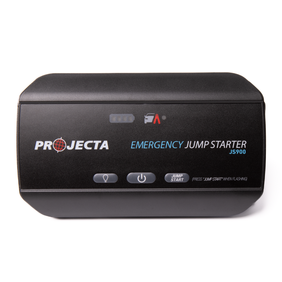 Projecta 12V 900A Jumpstarter - Compact Lithium - 115mm x 185mm x 80mm - Black - 9 Starts - LED Flood Light - USB Power Bank - SuperSaverAU - view 1
