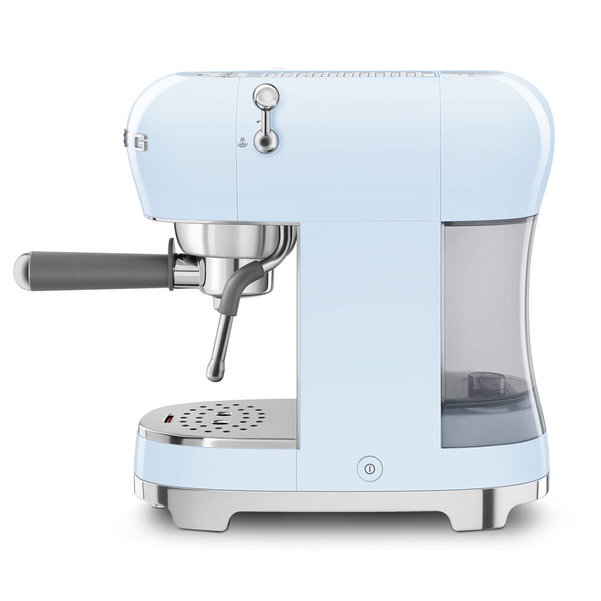 Smeg 50s Style Espresso Coffee Machine - 15 Bar, ThermoBlock, Steam Wand, Pastel Blue - ECF02PBAU