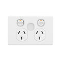 Deta x6 White Double Power Point 2 Outlets 150mm - Dimmable Night Light - SuperSaverAU - view 1