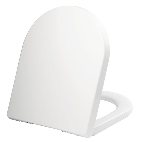 Mondella White Rococo Back To Wall Toilet Seat - D-Shape - Soft Close - Easy Install - SuperSaverAU - view 1