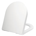 Mondella Rococo White Back To Wall D-Shape Toilet Seat with Slow Close Chrome Hinge