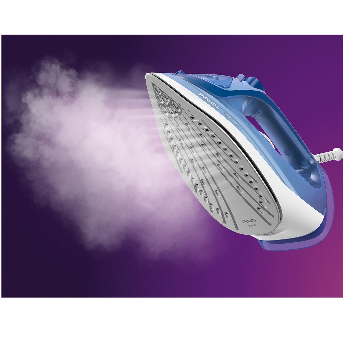 Philips 3000 Series steam iron - 2400W, 300ml tank, ceramic soleplate, vertical steaming - DST3031-29