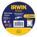 Irwin Metal Cut Off Disc 115mm 10pk - Aluminium Oxide - 2mm Thickness - SuperSaverAU - view 1