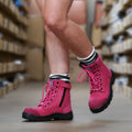 she wear Achieves Womens Safety Work Boots Size 10 Hot Pink Nubuck Leather Composite Toe Zip Side Water Resistant