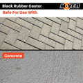 Move It 75mm Black Rubber Swivel Plate Castor 50kg