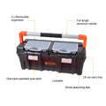 Tactix 660mm Heavy Duty Auto-Latch Tool Box, Polypropylene, with 2 Removable Organisers