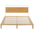 Zinus Double Bamboo Bed Frame - Natural Bamboo, Powder-Coated Steel, Curved Pipe Headboard - AU-FPWNH9ZC-08D