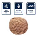 Grunt 75m Jute Twine, Natural Fibre, Twisted, Weather Resistant