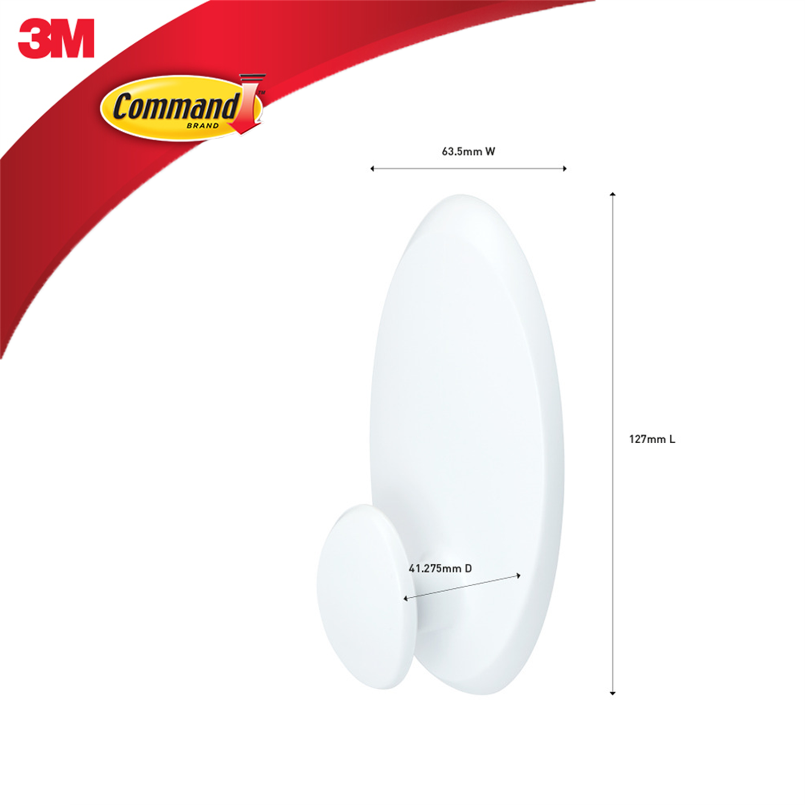 Command White Adhesive Clothes Hanger Damage-Free Self-Adhesive