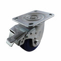 Easyroll Swivel Brake Castor - 100mm - Blue - Rubber - 200kg Load - SuperSaverAU - view 1