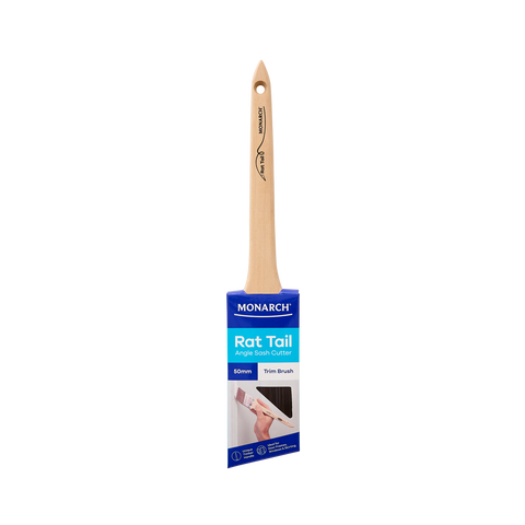 Monarch 50mm Rat Tail Trim Paint Brush, Tapered Synthetic Filament, Stainless Steel Ferrule