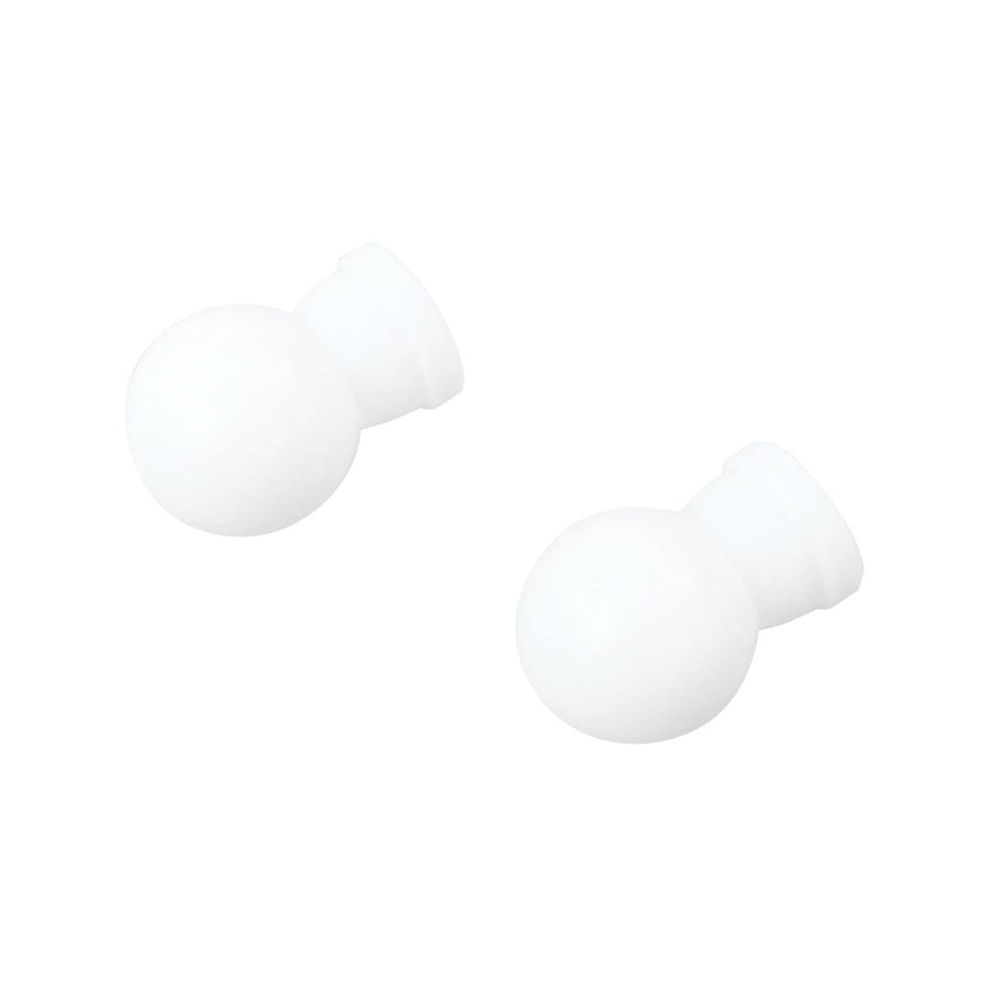 Windoware 16mm Curtain Rod Ball Finial 2 Pack White PVC Elegant Design - SuperSaverAU - view 1