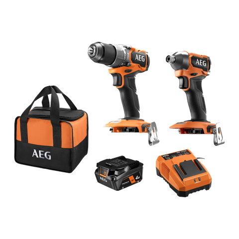 AEG 18V Brushless Sub Compact 2-Piece 4.0Ah Cordless Kit A18SX24B