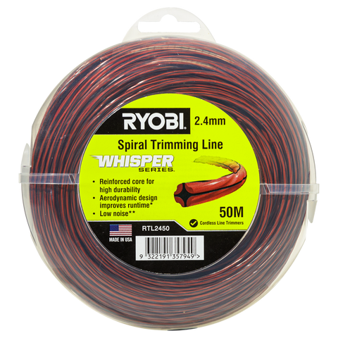 Ryobi Whisper Series Trimming Line - 2.4mm x 50m - Durable & Quiet - SuperSaverAU - view 1