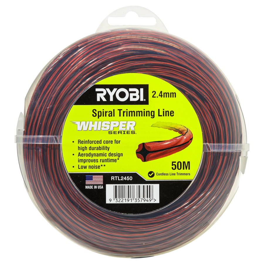 Ryobi Whisper Series Trimming Line - 2.4mm x 50m - Durable & Quiet - SuperSaverAU - view 1