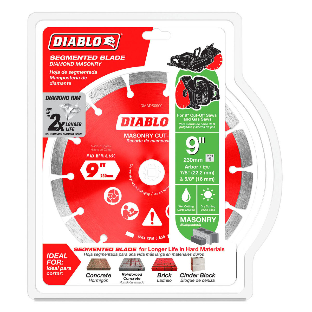Diablo Diamond Disc 9" Diamond Segmented Cut Off - High-Performance Blade - SuperSaverAU - view 1