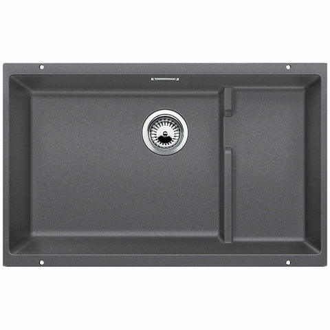 Blanco SUBLINE two level undermount sink - Rock Grey granite composite, rear waste - SUBLINE700ULGK5