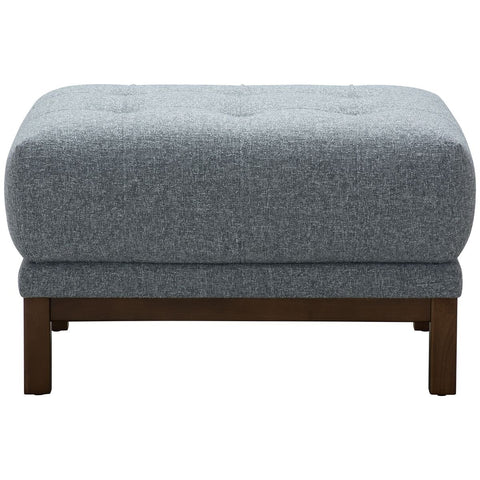 Ostro Furniture Freya Ottoman - Light Grey Fabric, High Density Foam Seat, Rubberwood Legs - 26003000