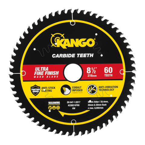 Kango 216mm 60T Wood Mitre Saw Blade - Cobalt-Infused Carbide Teeth - SuperSaverAU - view 1