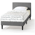 Zinus Liam King Single Bed Base - Grey Upholstered Fabric, Steel Frame, Slatted Base - AU-FPPBC2ZC-12B