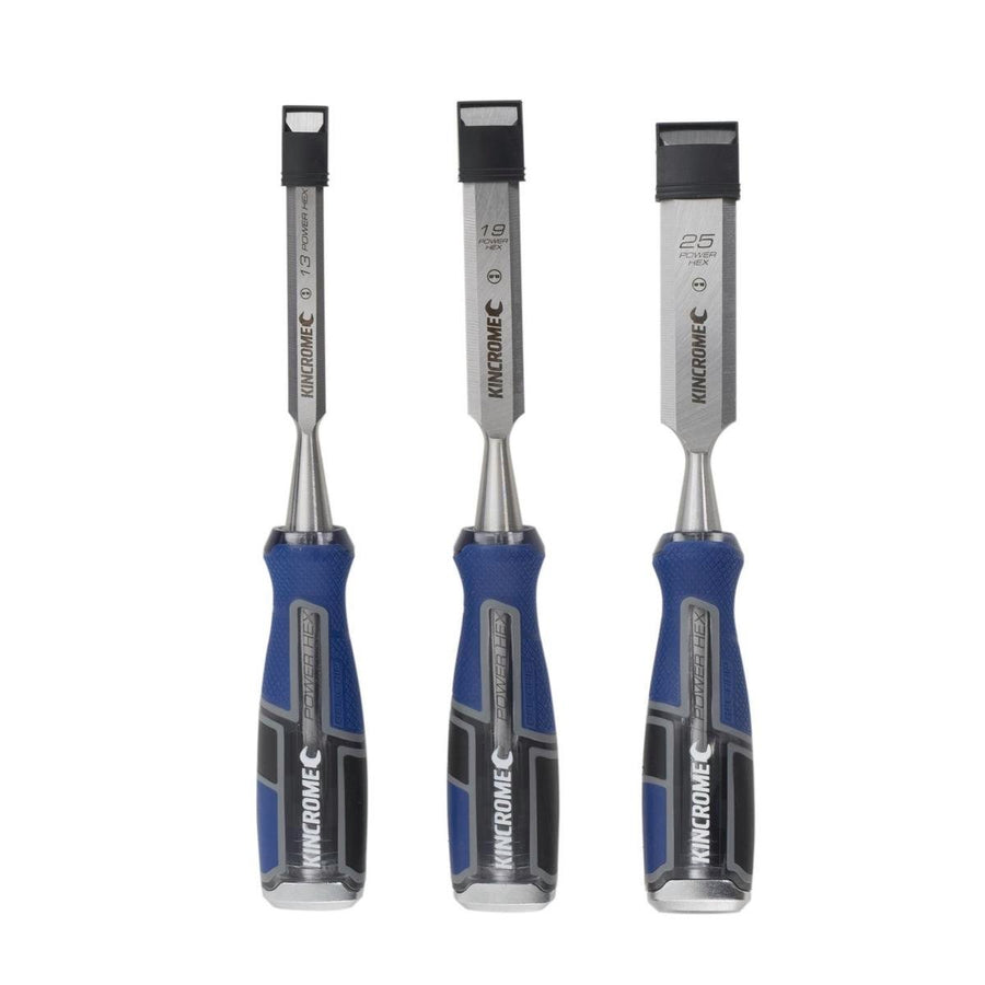 Kincrome Wood Chisel Set - 13mm 19mm 25mm - Chrome Vanadium Steel - Gel Grip - SuperSaverAU - view 1
