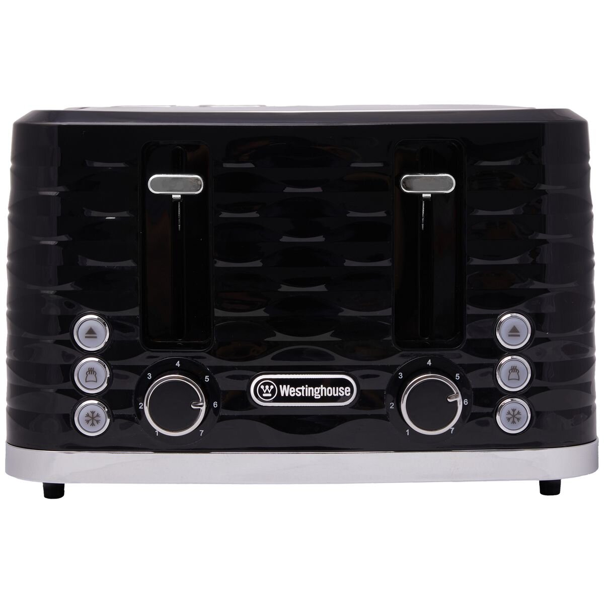 Westinghouse Kettle and Toaster Pack - 1.7L Rapid Boil Kettle, 4 Slice Toaster, Black Silver - WHKTPK14K