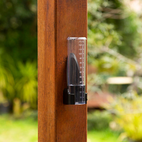 Nylex 120mm Rain Gauge, Clear Plastic, Wall or Fence Mount, Easy-Read Markings